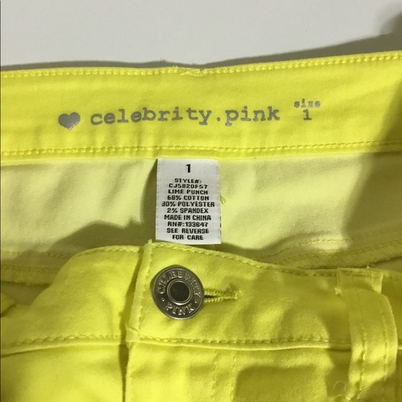 Celebrity Pink Lime Punch Skinny Jeans Size 1 - Picture 4 of 7